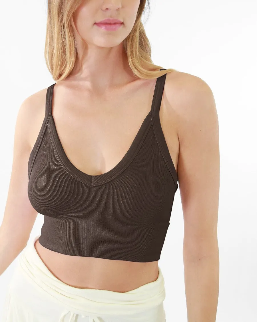 NikiBiki Ribbed V-Neck Bra Top NS8120