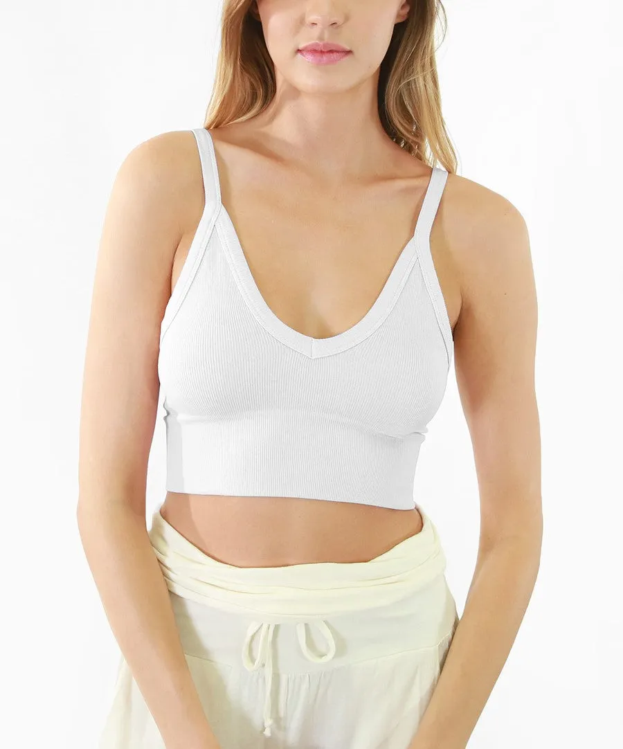 NikiBiki Ribbed V-Neck Bra Top NS8120