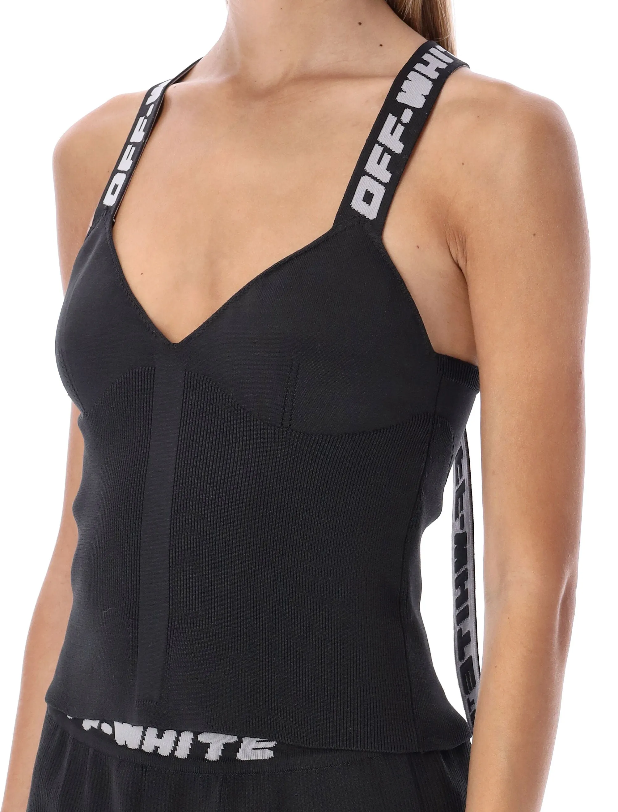 Off-White V-Neck Sleeveless Top