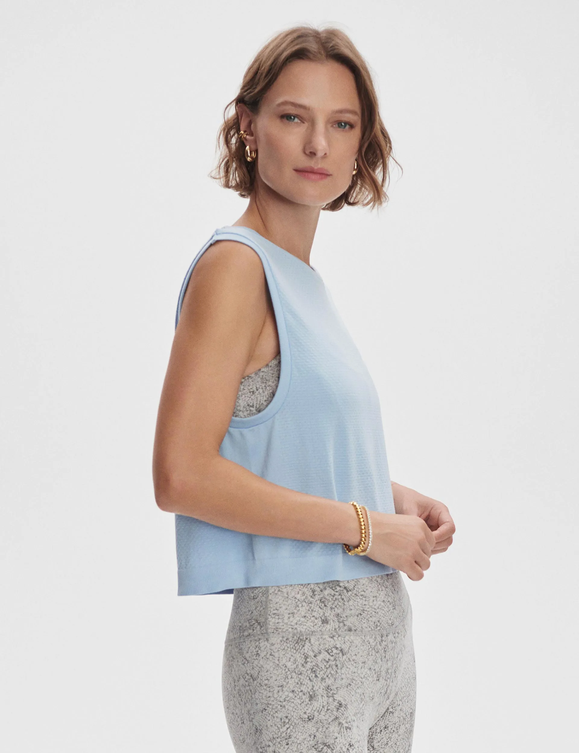 Page Seamless Crop Tank - Cashmere Blue