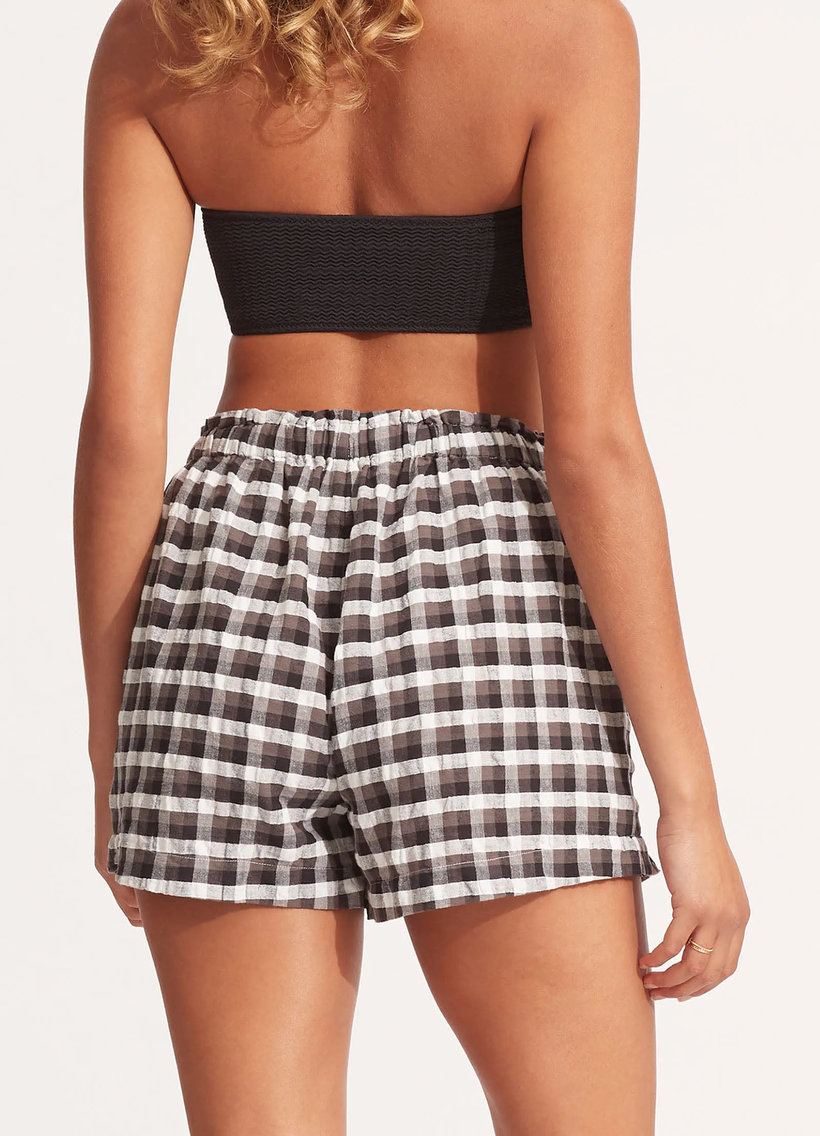 Portofino Gingham Short  - Black