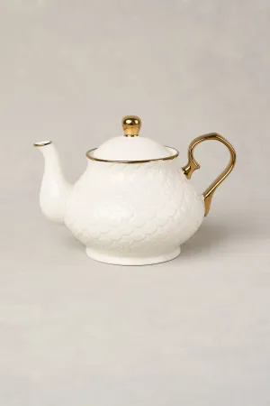 Ripple White Teapot