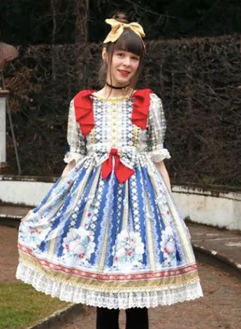 Rococo Bouquet Onepiece in Dark Blue