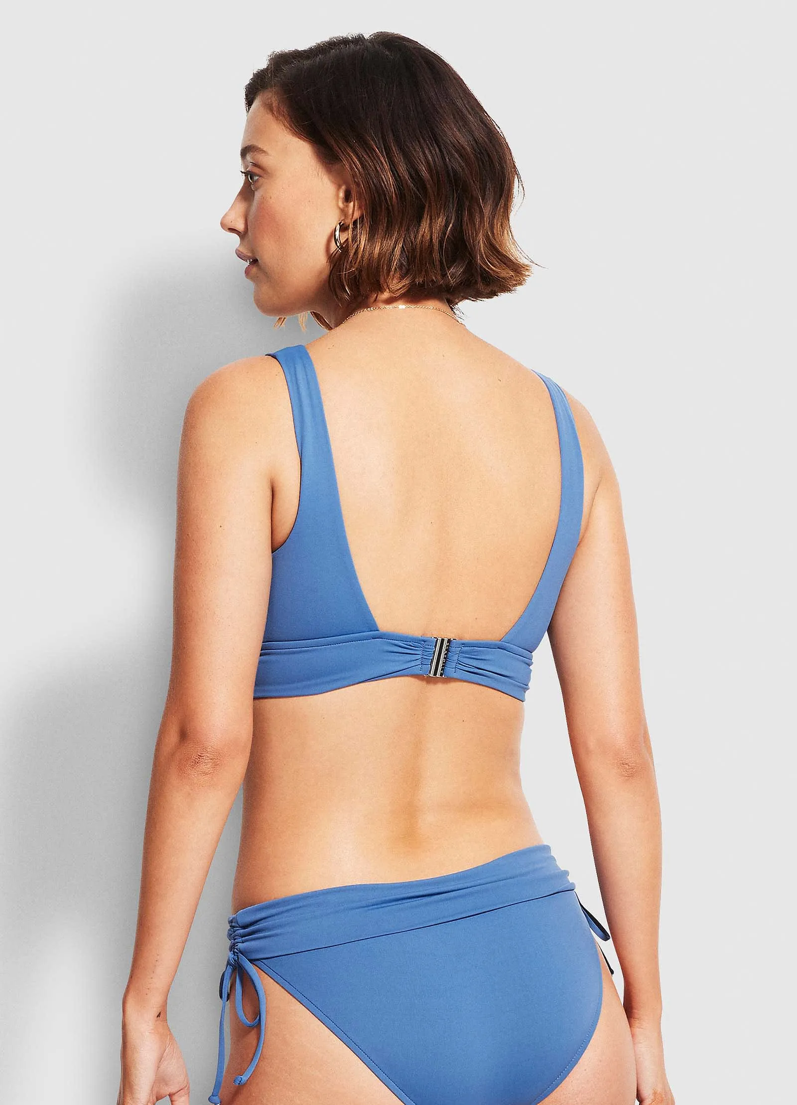 Seafolly "V" Neck Crop Top - Marina Blue