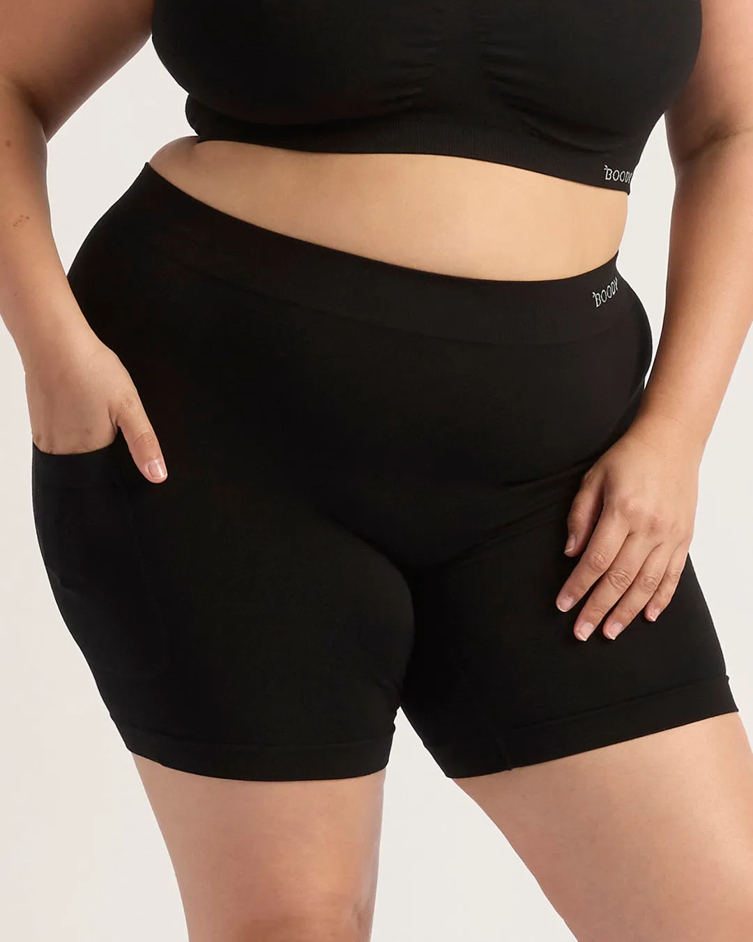 Seamfree Undershort with Pocket 6" - Black