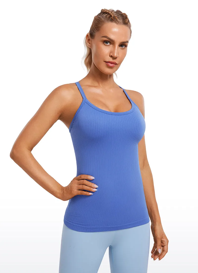 Speedy Seamless Built-in Bra Tank Y-back - Pure Color