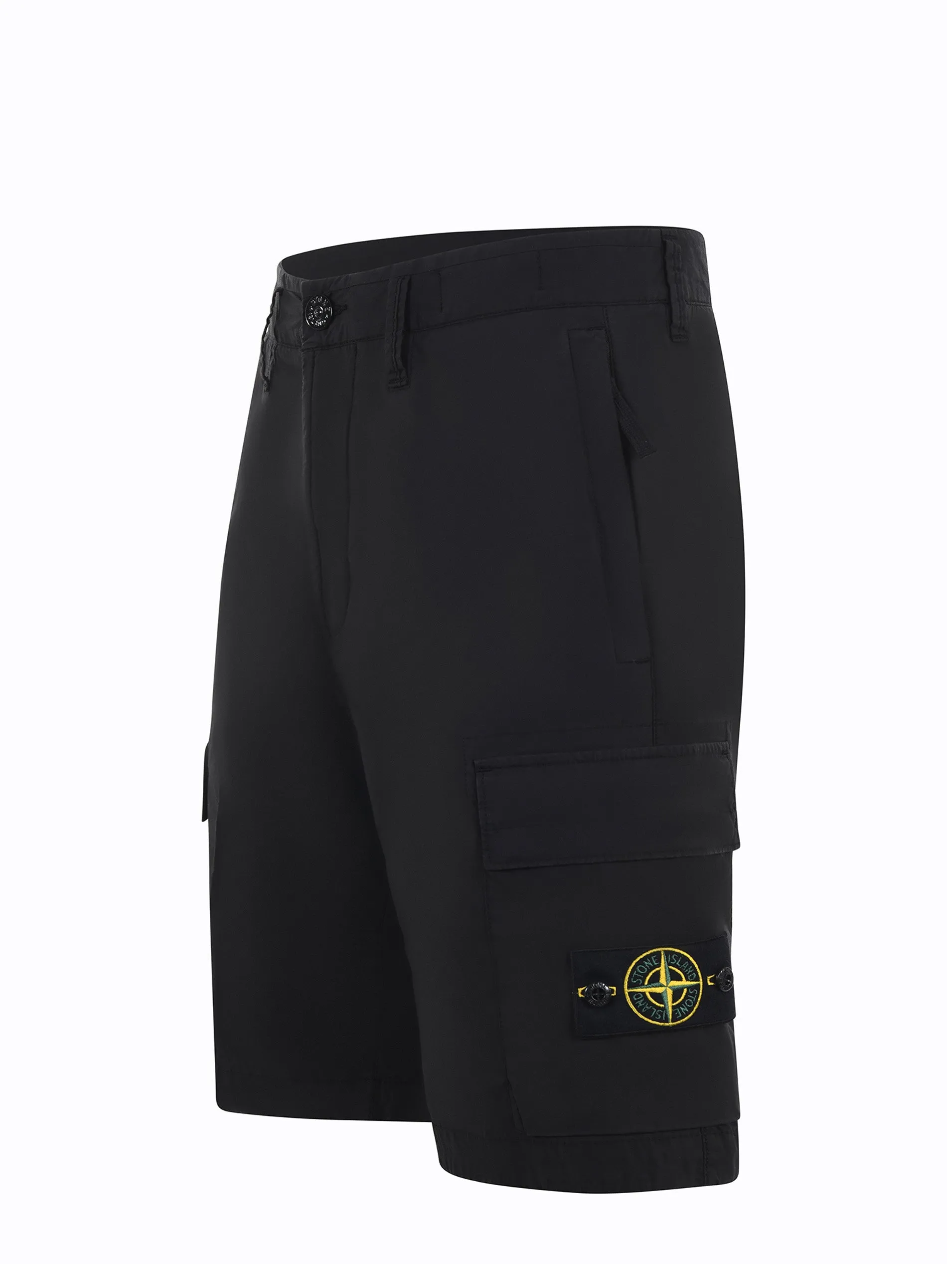 Stone Island Logo Patch Mid-Rise Cargo Shorts