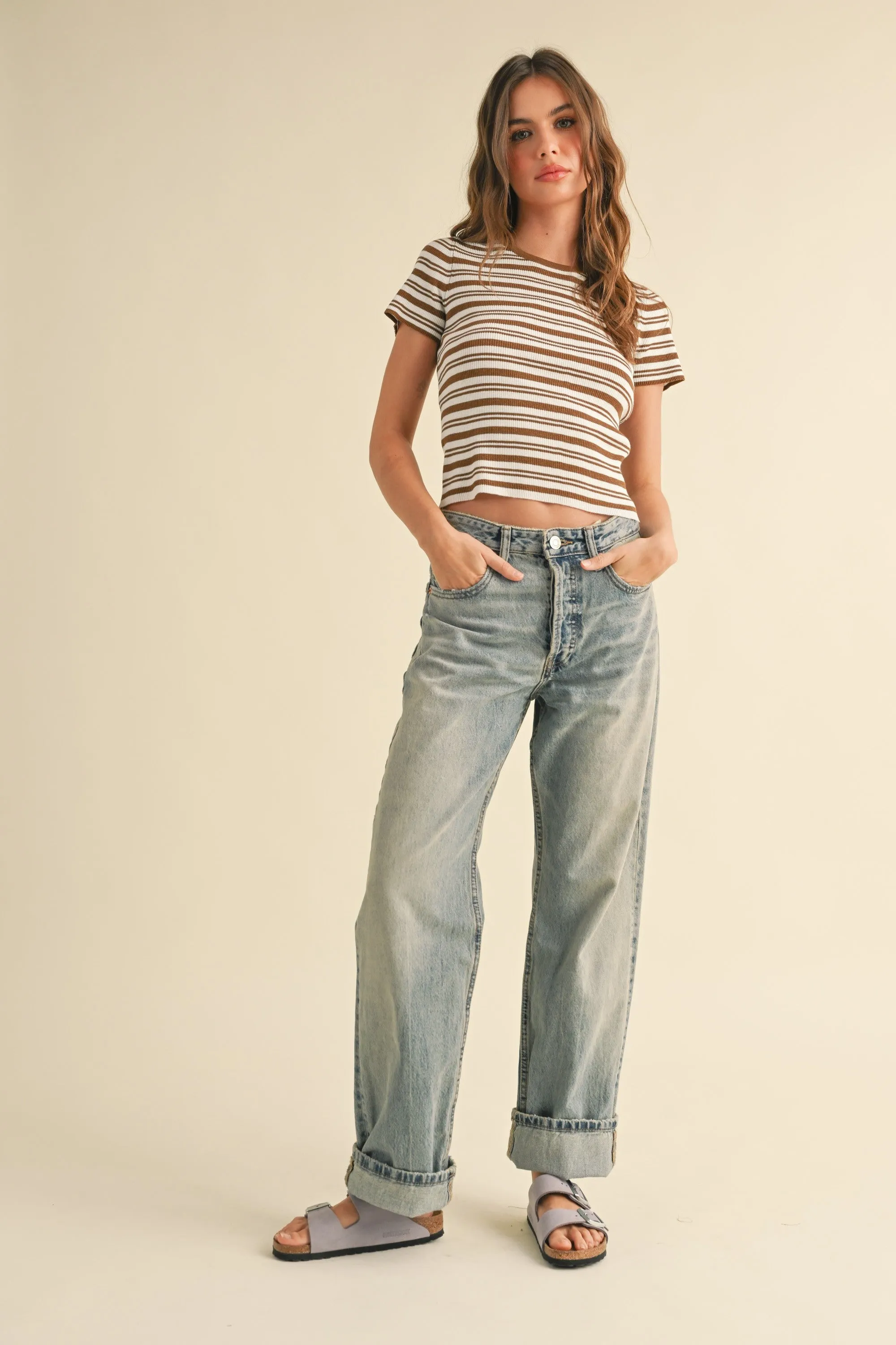 STRIPED KNITTED TOP