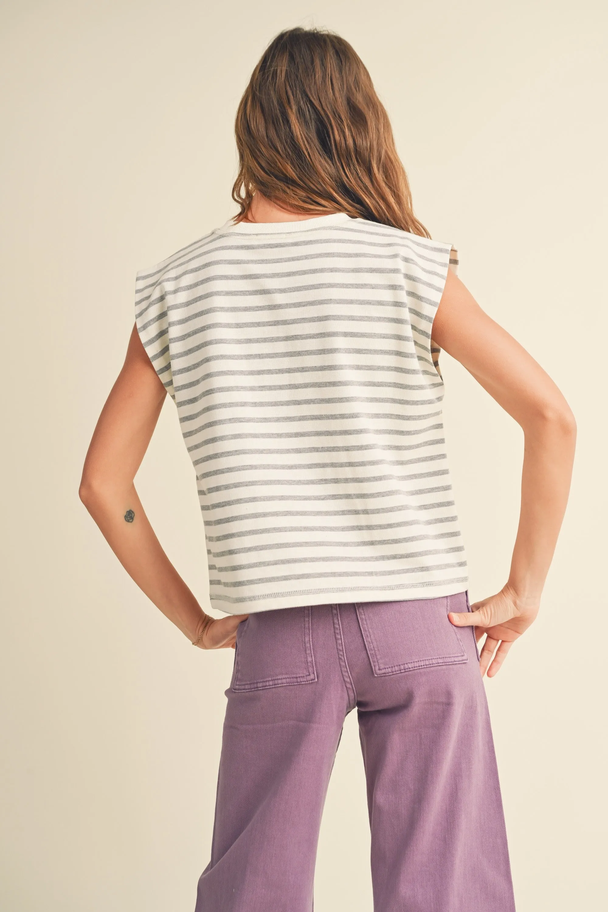 STRIPED SLEEVELESS TOP