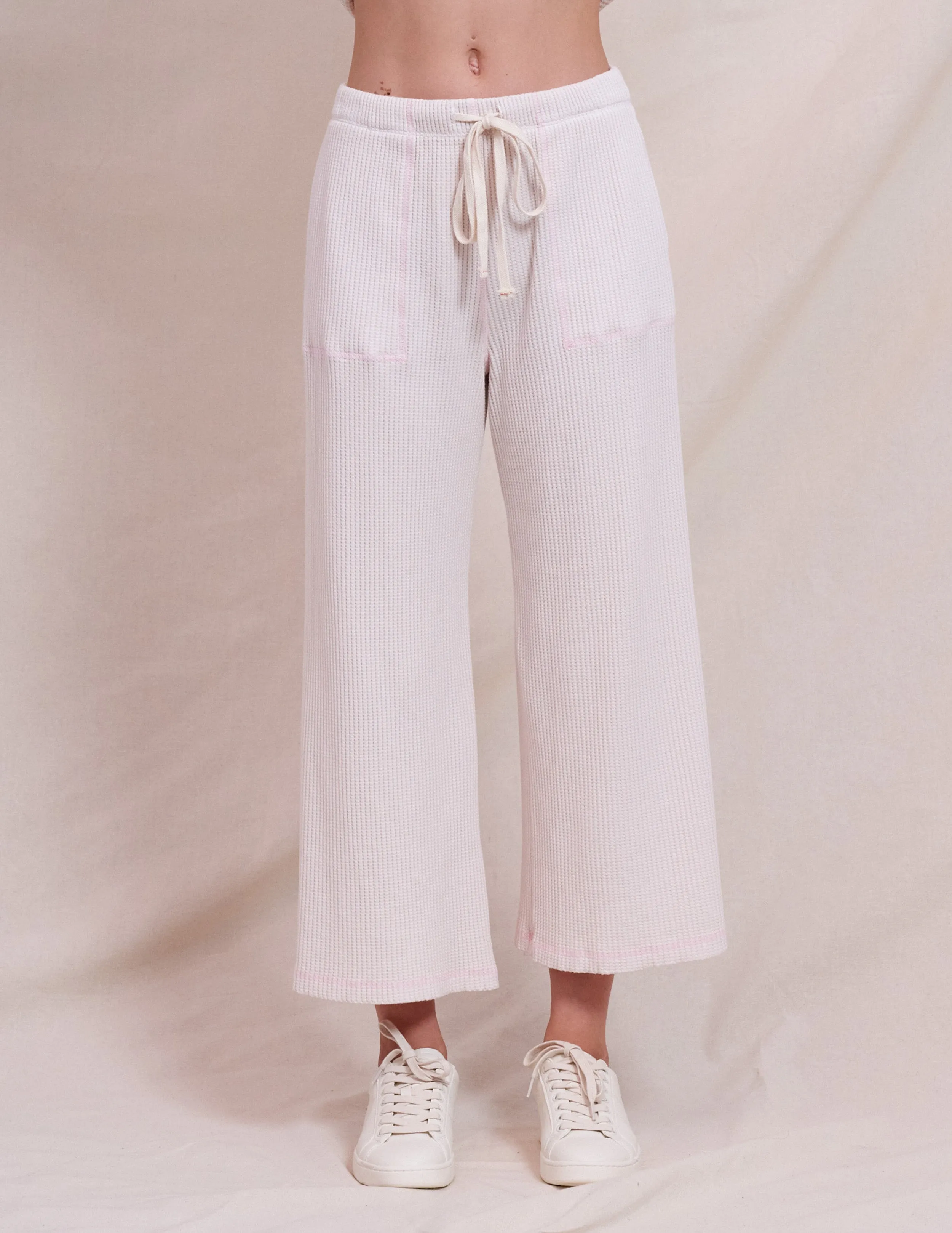 Sundry Contrast Stitch Hoodie & Stitch Pant Set in Oyster