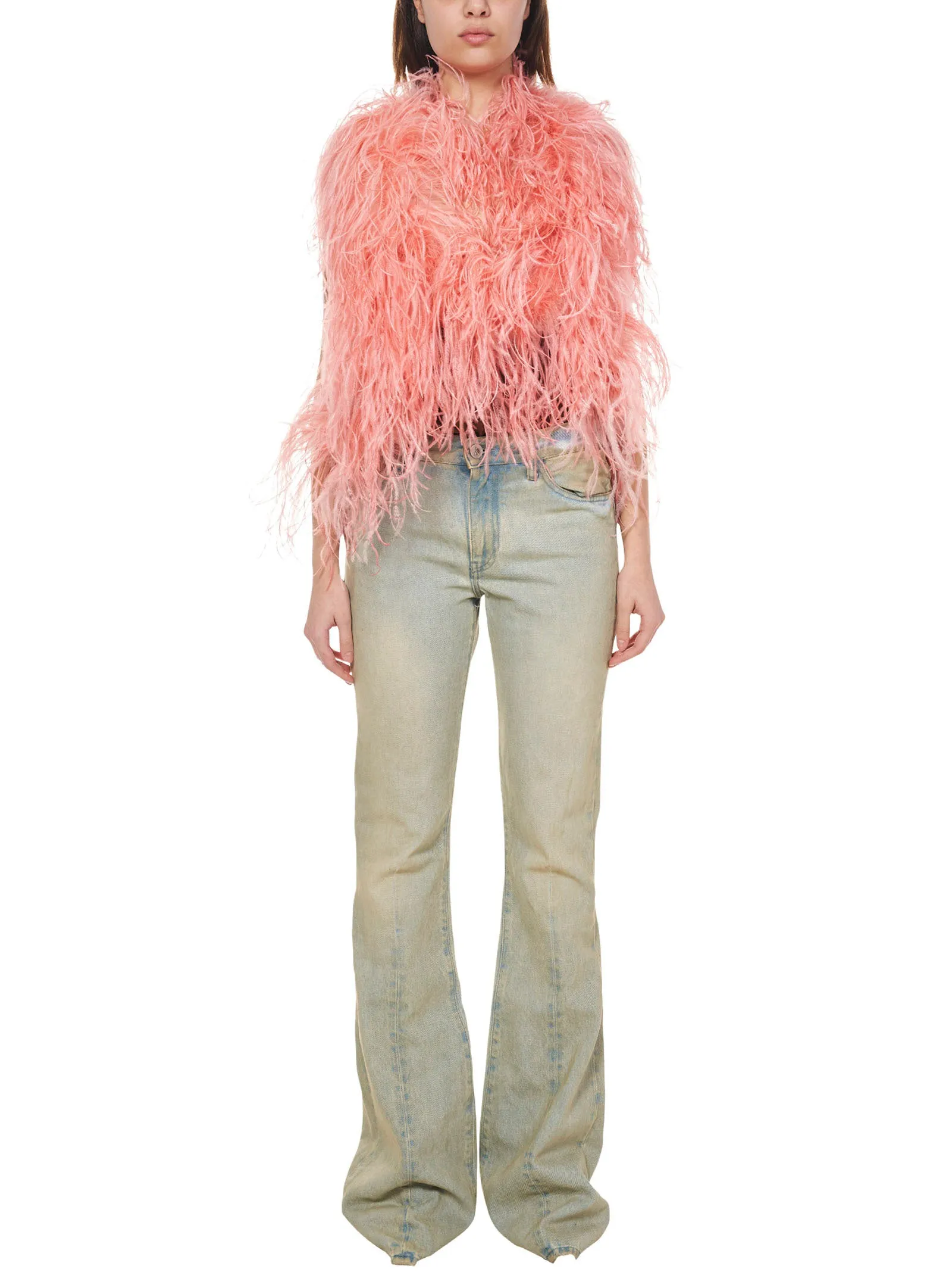 The Attico Sleeveless V-Neck Fluffy Top