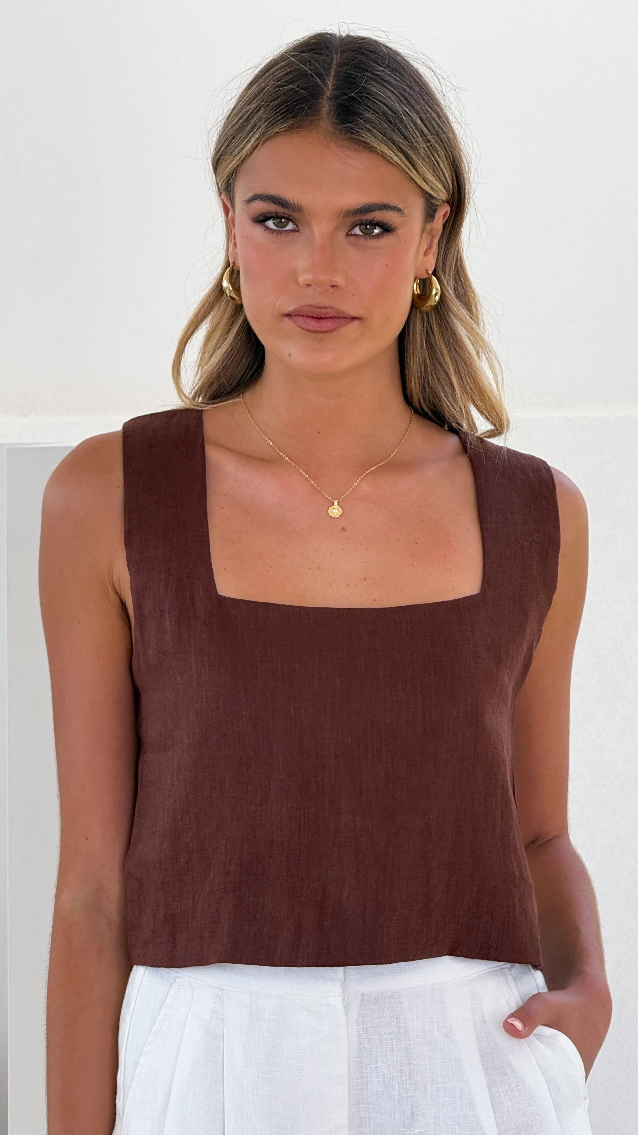 Tillie Crop Top - Brown