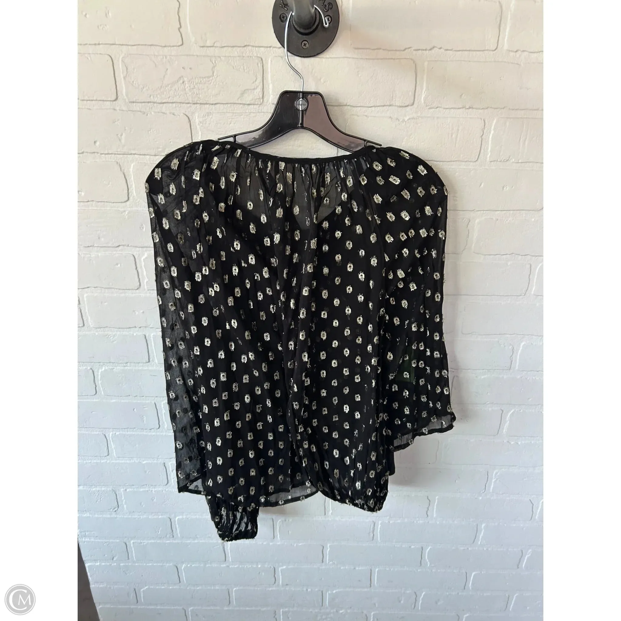 Top 2pc Long Sleeve By Michael Stars In Black & Gold, Size: M