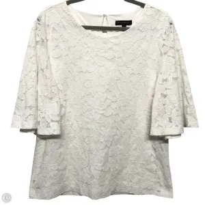 Top 3/4 Sleeve By Banana Republic In White, Size: L