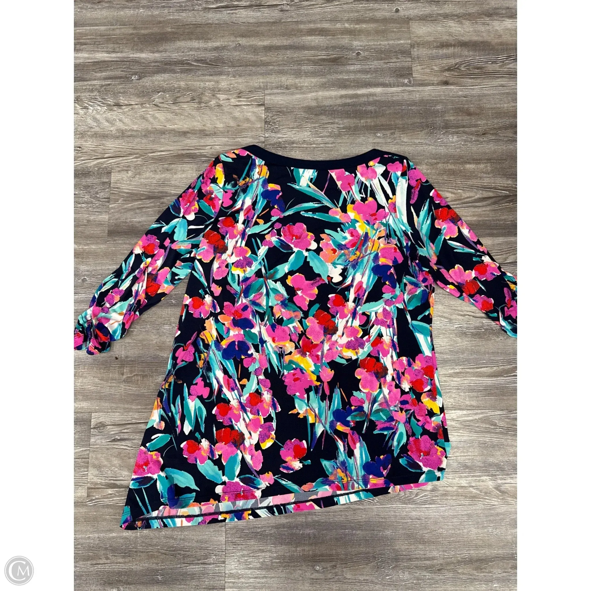 Top 3/4 Sleeve By Susan Graver In Multi-colored, Size: L