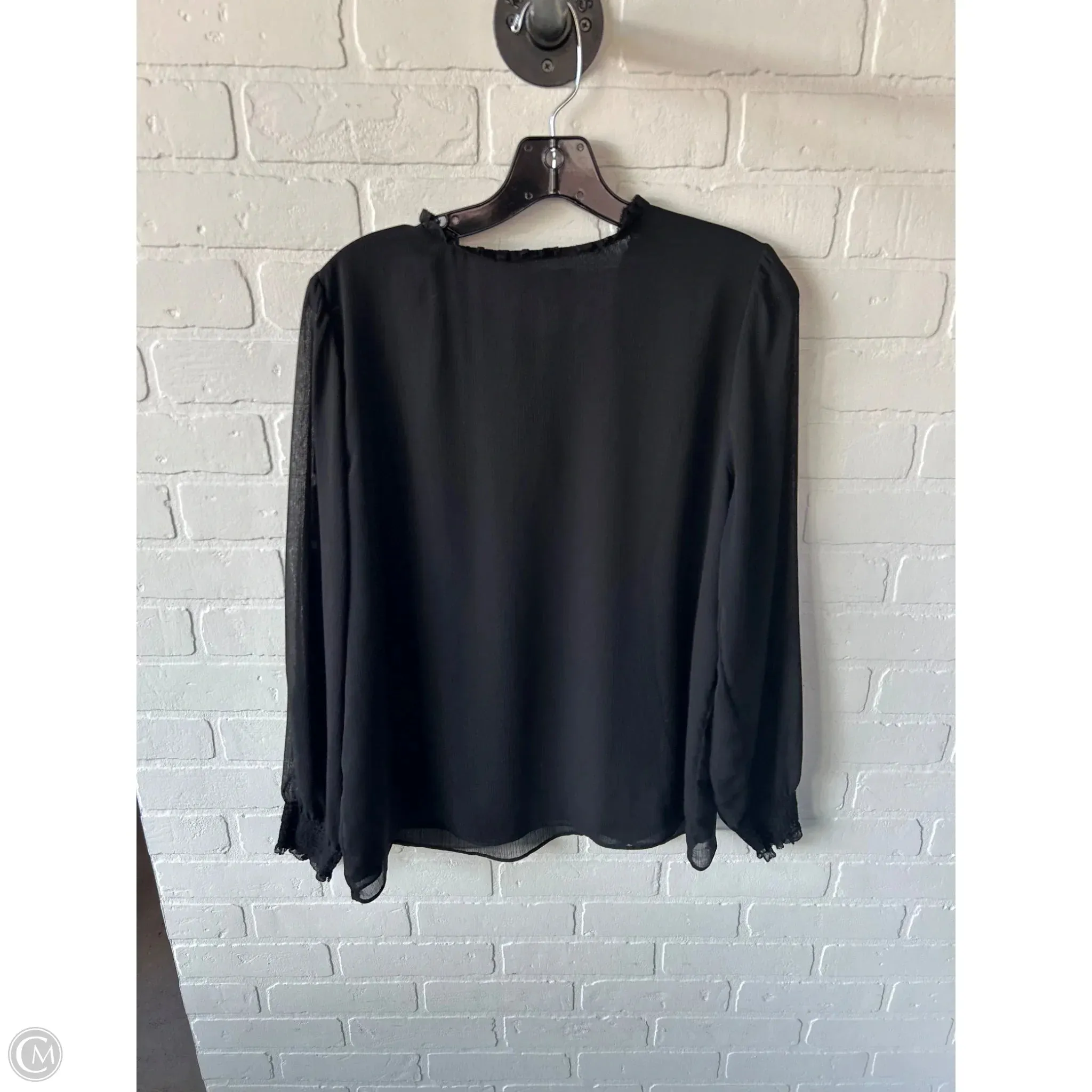 Top Long Sleeve By Ann Taylor In Black, Size: L