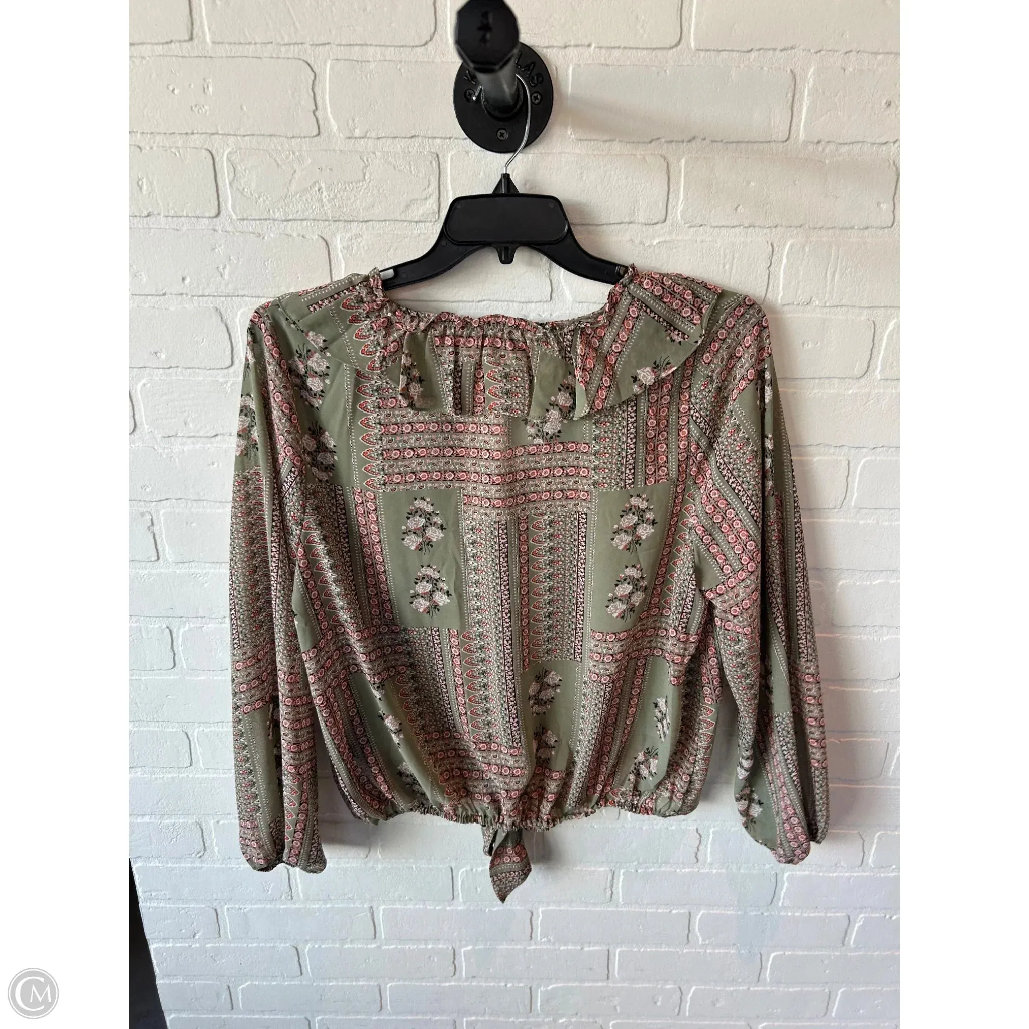 Top Long Sleeve By Gigio In Green & Orange, Size: S