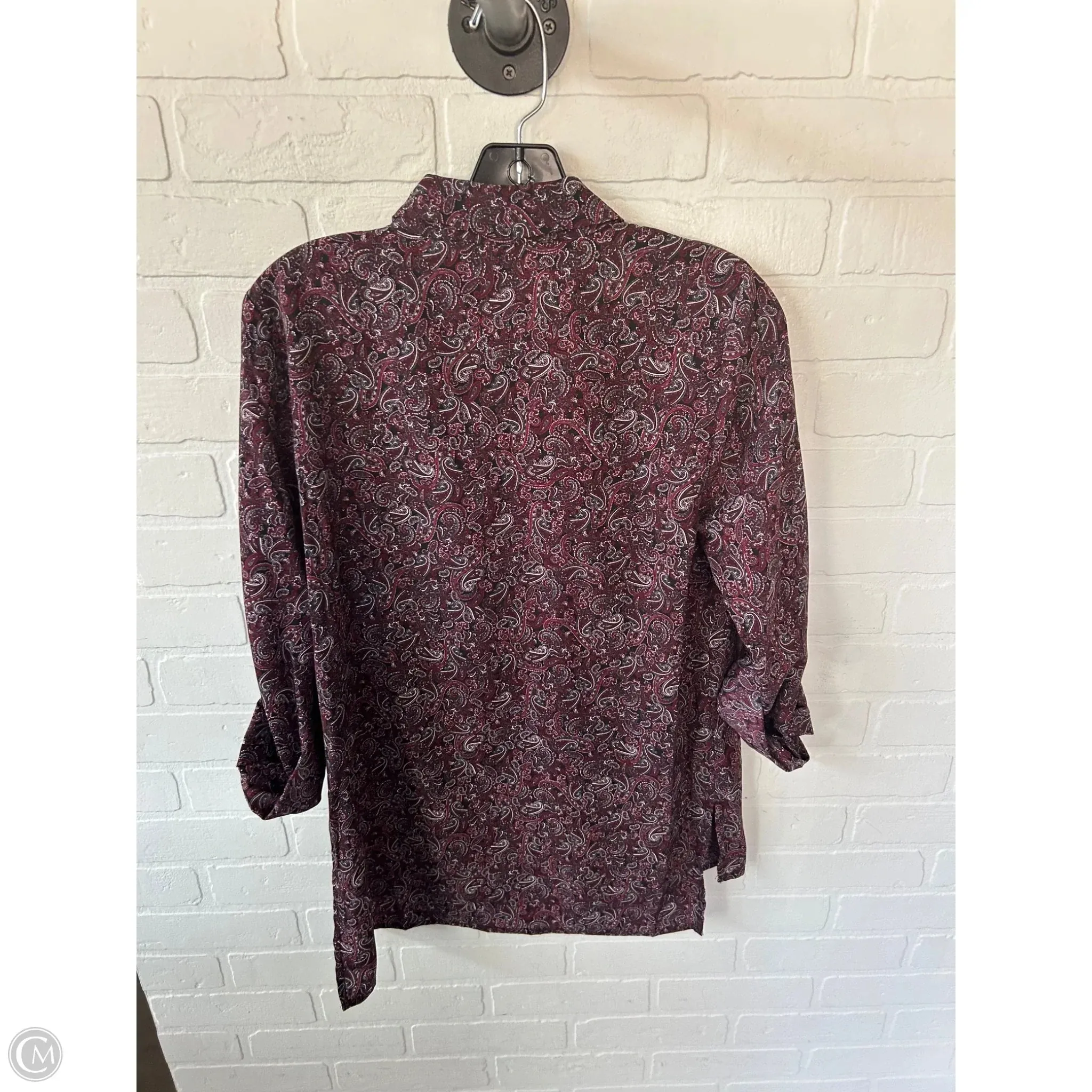 Top Long Sleeve By Michael By Michael Kors In Red & White, Size: S