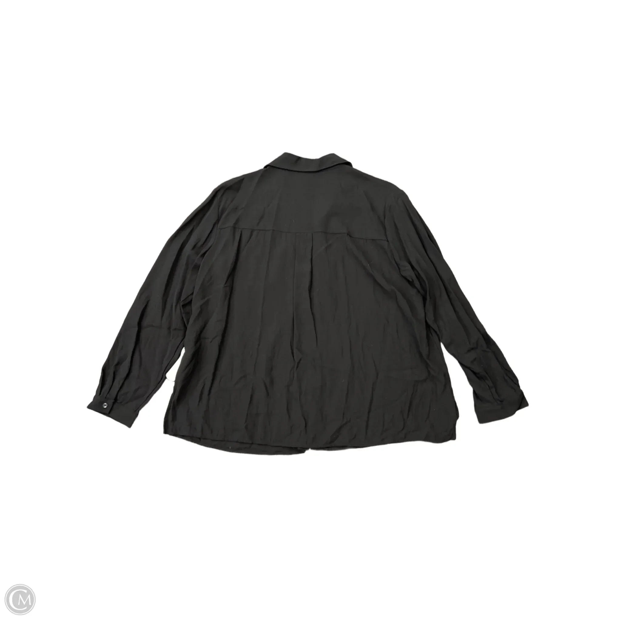 Top Long Sleeve Designer By Eileen Fisher In Black, Size: L