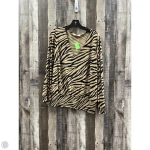 Top Long Sleeve Designer By Michael Kors In Zebra Print, Size: 2x