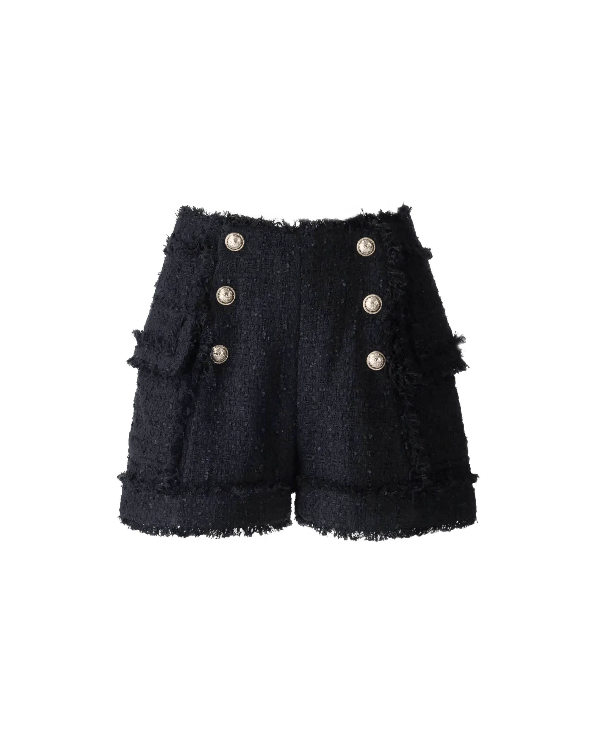 Tweed Gold-Tone Button Shorts