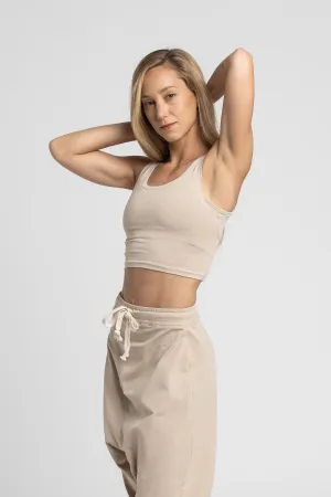 V Back Cropped Tank Top