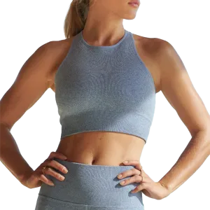Women High Neck Heathered Seamless Bra