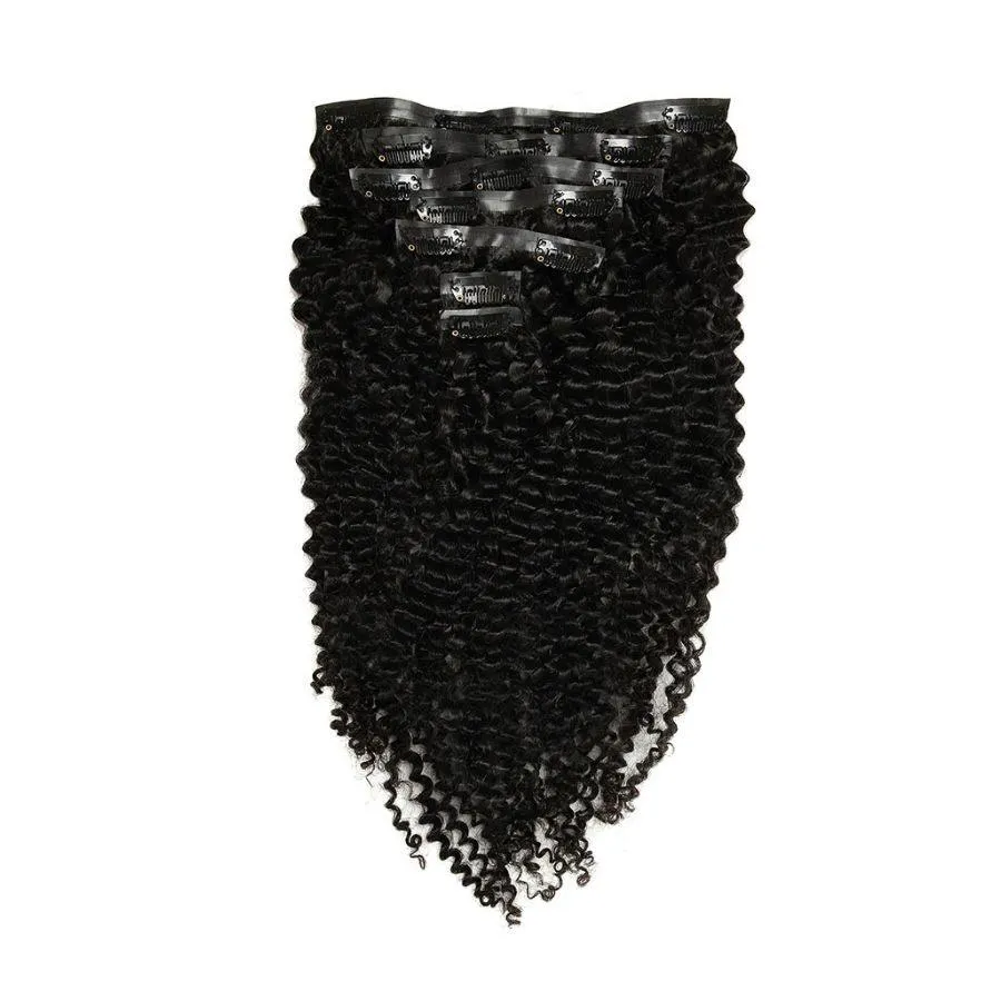 WOWANGEL Kinky Curly Seamless Clip Ins Hair Extensions