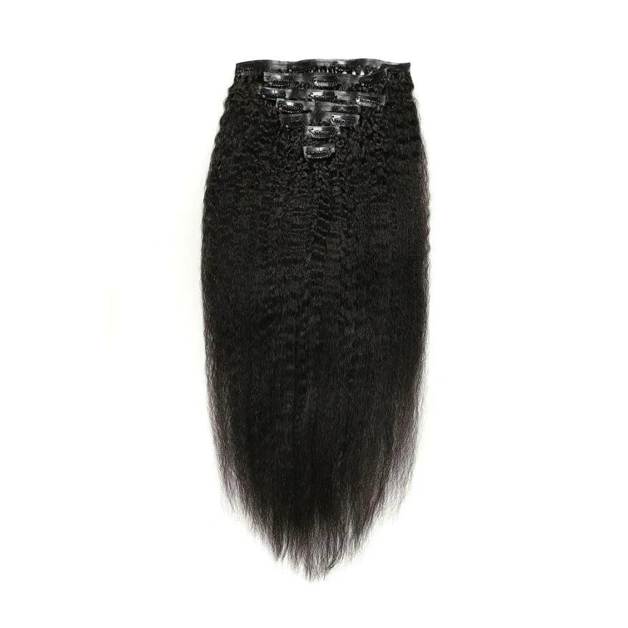 WOWANGEL Seamless Clip Ins Hair Extensions Straight/Body Wave/Kinky Straight/Kinky Curly