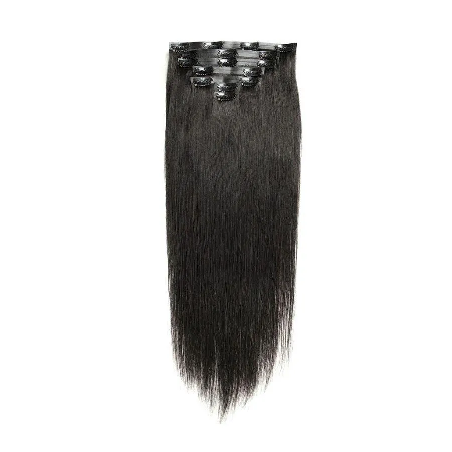 WOWANGEL Seamless Clip Ins Hair Extensions Straight/Body Wave/Kinky Straight/Kinky Curly