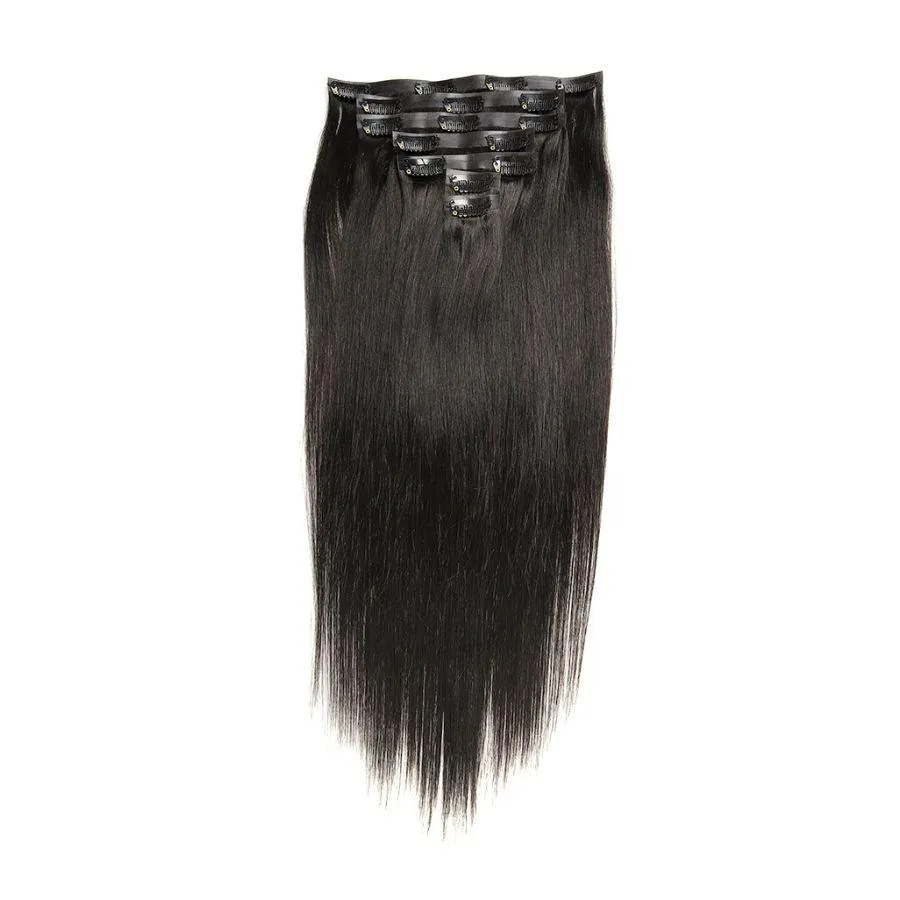 WOWANGEL Seamless Clip Ins Hair Extensions Straight/Body Wave/Kinky Straight/Kinky Curly