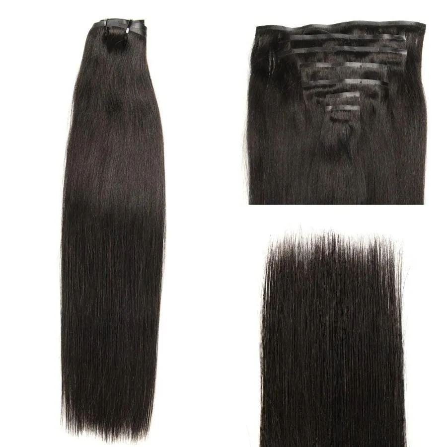 WOWANGEL Straight Seamless Clip Ins Hair Extensions