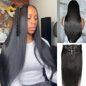 WOWANGEL Straight Seamless Clip Ins Hair Extensions